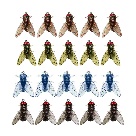 Lifetechs 20 Pcs Bionic Fly Fishing Lure with Sharp Hook Realistic Fly Artificial Bait Freshwater Saltwater Bass Trout Fishing Accessories