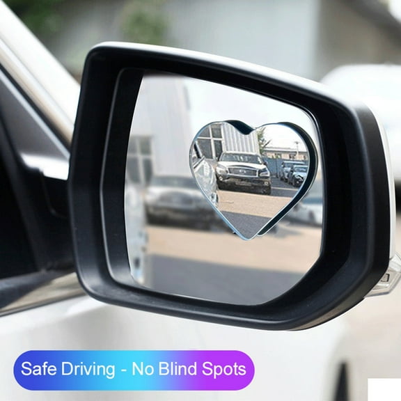 Lifetechs 2Pcs Heart Blind Spot Mirror Heart Shaped Side Mirror Blindspot for Car Convex Rearview Mirror Set Frameless Side Rear View Mirror Waterproof Stick-on Side Mirror with Wide Angle