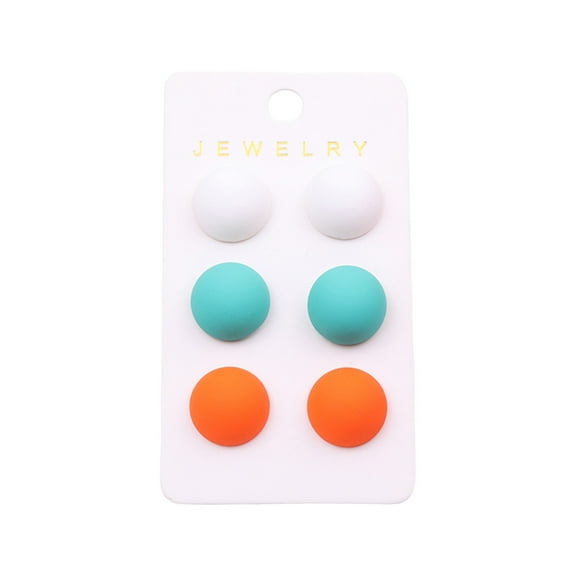 Lifetechs 3 Pairs Stud Earrings Set for Women Minimalist Style Elegant Ball Bead Earrings Lightweight Jewelry Accessary for Daily Wear