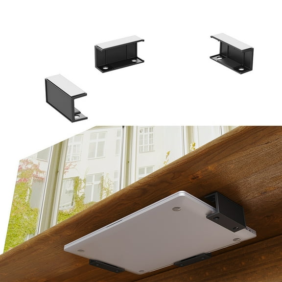 Lifetechs 3Pcs/Set Wall Mount Laptop Holder Invisible Plastic Bracket Mounted On Table Back Keyboards Wi-Fi Router Storage Holder Home Office Supplies