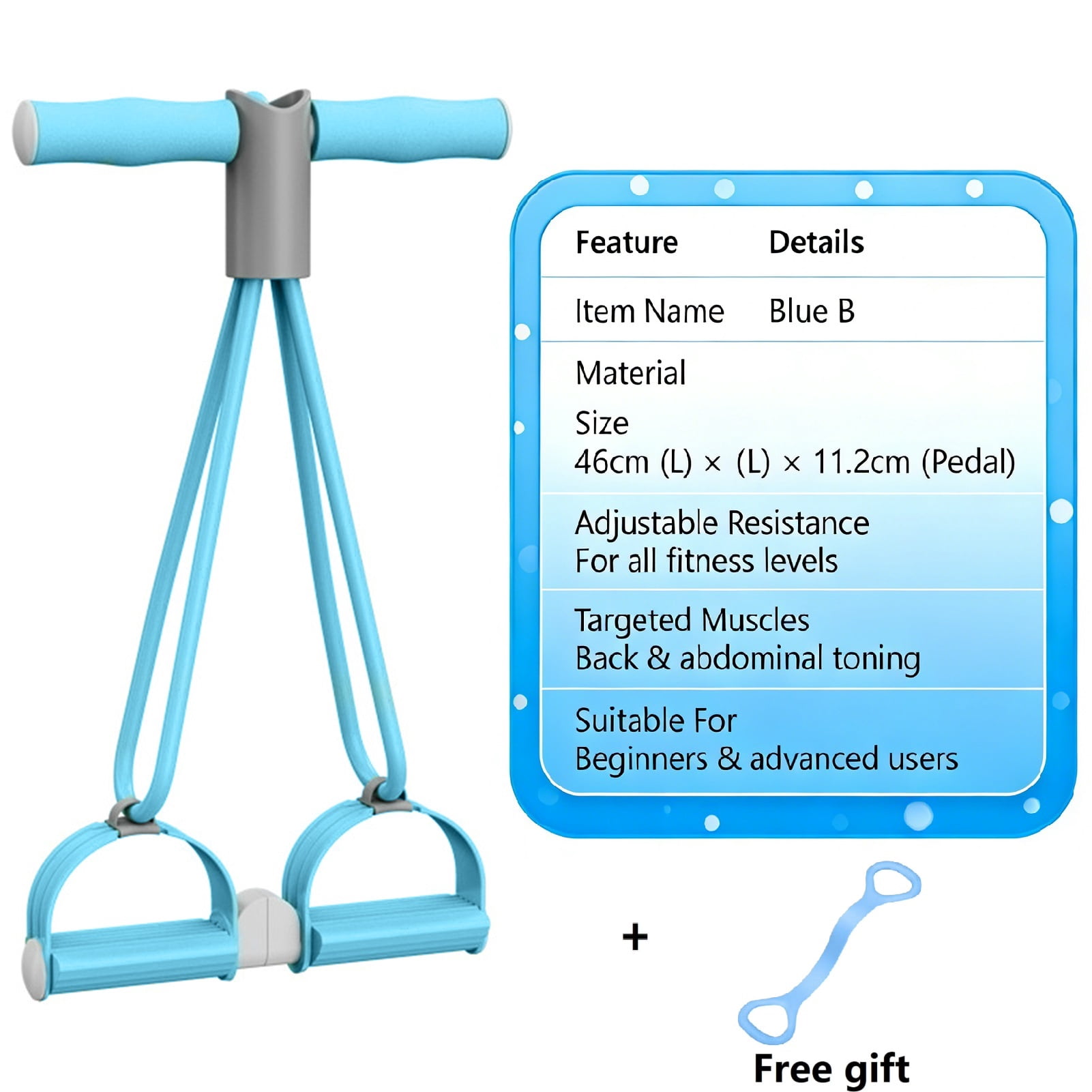 Lifetechs 4-Tube Separable Pedal Ankle Puller Resistance Band with Handle Elastic Yoga Sit-up Pull Rope Men Women Pedal Tensioner Exerciser Workout Equipment