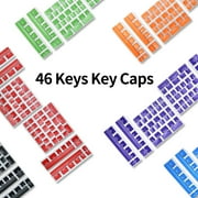 Lifetechs 46 Keys Key Caps FOS Step Universal Ergonomic Wear Resistant Clear Font Comfortable Typing PBT Two-color Injection Computer Mechanical Keyboard Keycaps Office Supplies
