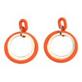 thumbnail image 1 of Lifetechs 5 Pair Circle Stitching Hollow Stud Earrings Acrylic Hoop Splicing Drop Earrings Colorful Contrast Geometric Lightweight Dangle Earrings, 1 of 8