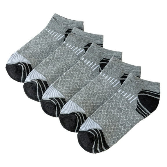 Lifetechs 5 Pairs Men Basketball Socks Sweat Absorbent Breathable Socks Low-Cut Anti-slip Ankle Socks for Daily Wear Sports Yoga