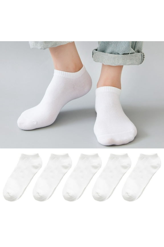 5 Pairs Simple Ankle Socks Women Men Low Cut Short Socks Anti-slid Athletic Running Casual Invisible Liner Socks