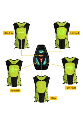 5L Cycling Backpack Luminous LED Turn Signal Reflective Safety Night Riding Running Camping USB Rechargeable Outdoor Waterproof Bag