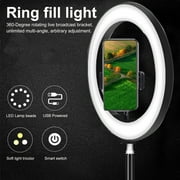 Lifetechs 6/10/12 Inch Fill Light Adjustable 360 Degree Rotatable High Brightness Multifunction Switch LED Selfie Ring Light for Photography