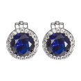 thumbnail image 1 of Lifetechs 6 Pair Ear Clips Blue Rhinestone Non-Pierced Anti-slip Round Short Ear Decoration Stainless Alloy Bride Wedding Ear Studs Lady Ear Accessory, 1 of 7