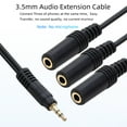 thumbnail image 1 of Lifetechs Audio Extension Cable Universal 1 to 3 Ways PVC 3.5mm 1 Male to 3 Female Audio Splitter Adapter for Headphone, 1 of 8