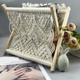 thumbnail image 1 of Lifetechs Boho Magazine Rack Holder Standing Basket Storage Organizer Space Saving Braided Cotton Rope Wooden Stand, 1 of 7