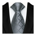 thumbnail image 1 of Lifetechs Business Tie Square Geometric Design Smooth Satin Formal Tie Casual Necktie Street Events Weddings Accessories, 1 of 7