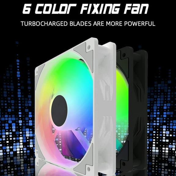 Lifetechs Cooling Fan Easy Installation Low Noise Heat Dissipation High-Air Volume High-speed Rapid Cooling LED Light PC Computer Case Cooling Fan Computer Accessories