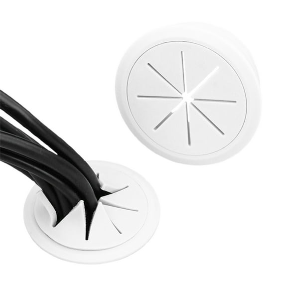 Lifetechs Desk Wire Cord Cable Grommets Hole Cover Plastic Cable Cord Organizer Line Outlet Port Threading Box Cover for OfficePcs Desk