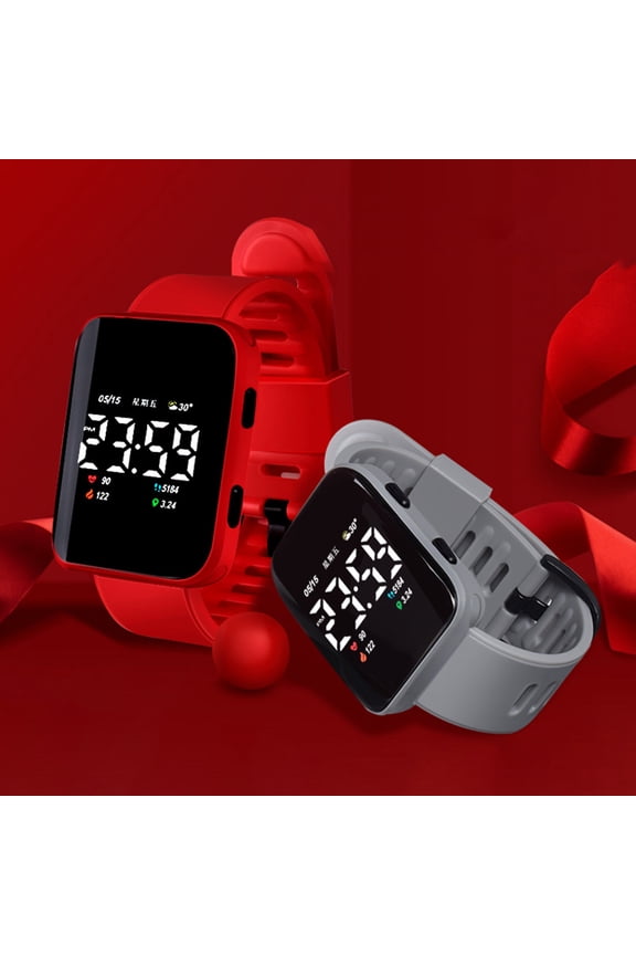 Digital Watch Long Lifespan Professional Trendy Block Design Waterproof Decoration Silicone Multicolor LED Electronic Watch Gift