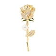 thumbnail image 1 of Lifetechs Elegant Rose Flower Shape Brooch Rhinestones Inlaid Faux Pearl Pin Bouquet Suit Lapel Badge Women Wedding Coat Accessories, 1 of 8