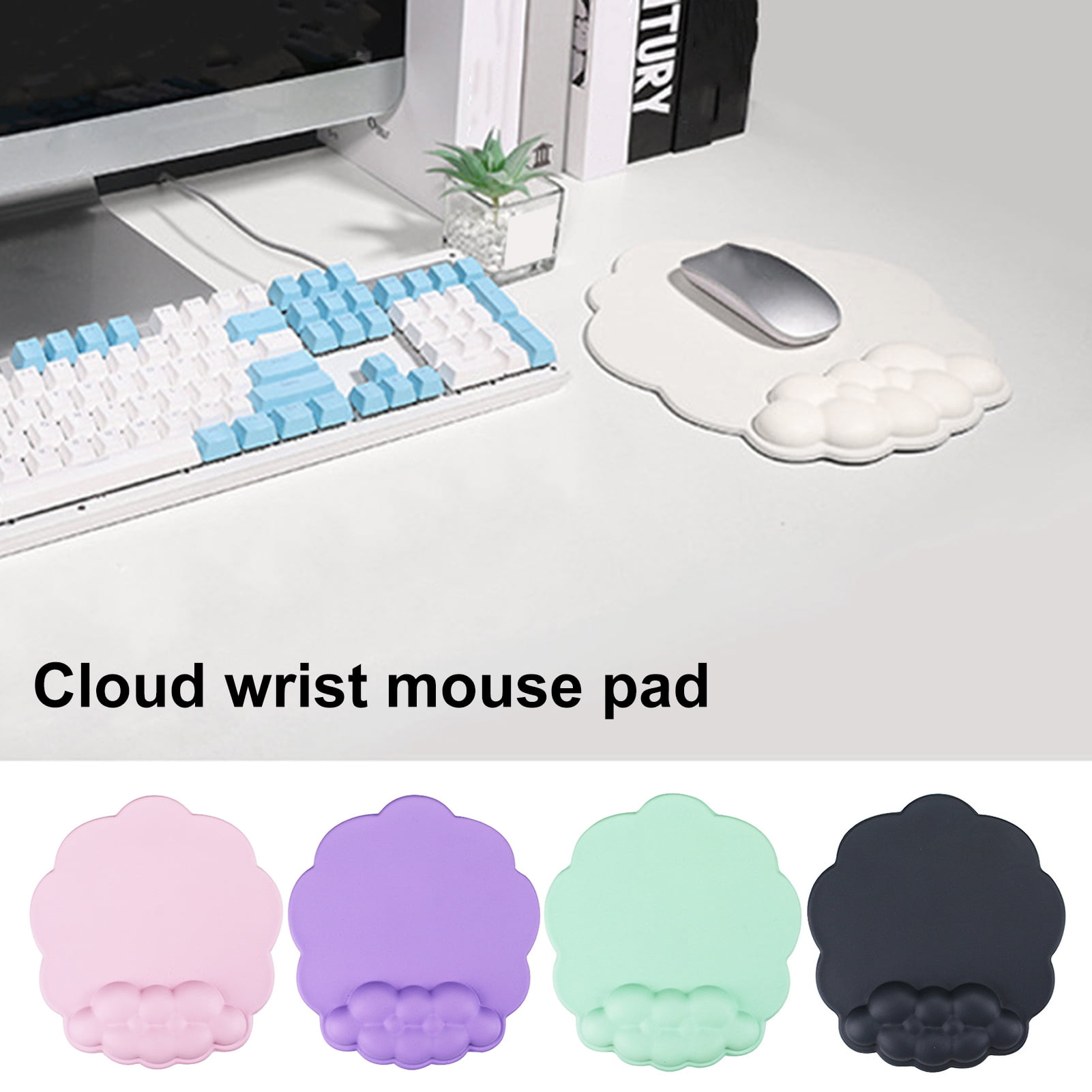 Lifetechs Ergonomic Keyboard Wrist Rest Mouse Pad Cloud Shape NonSlip