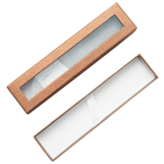 Lifetechs Exquisite Pencil Case Lining Design Paper Visible Transparent Window Pen Gifts Case for Daily