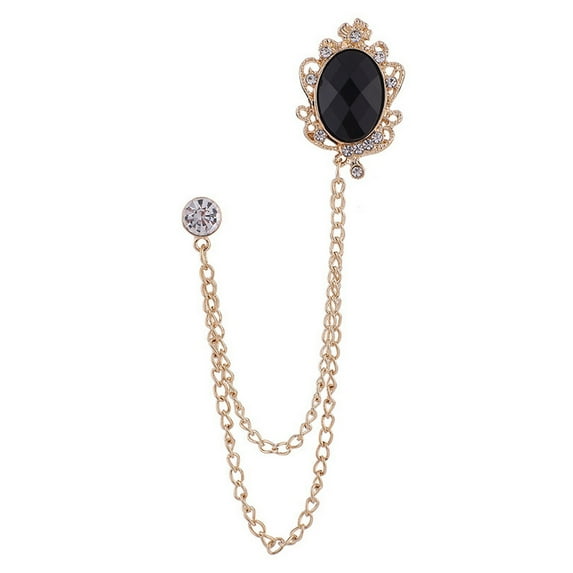 Lifetechs Faux Gem Shining Rhinestones Brooch Pin Chain Tassel Suit Coat Badge Dress Bag Shawl Pin Jewelry Accessories