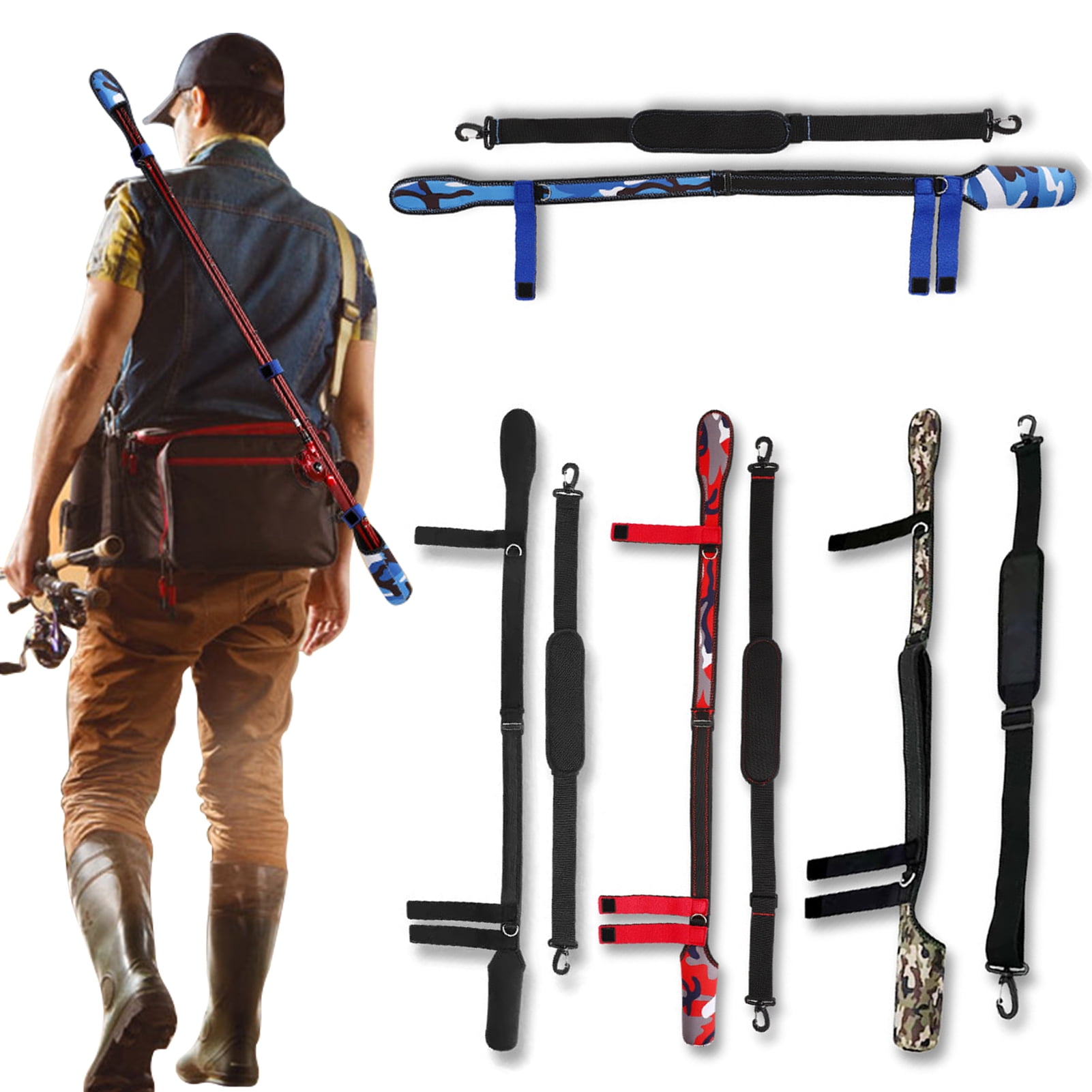 Lifetechs Fishing Rod Protector Shoulder Strap Adjustable Foldable ...