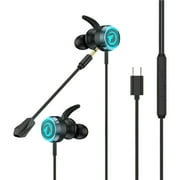 Lifetechs Gaming Headset Dual Microphone RGB Cool Lights Type-C Ports Digital Decoding In-ear Wired Headphone Home Supply