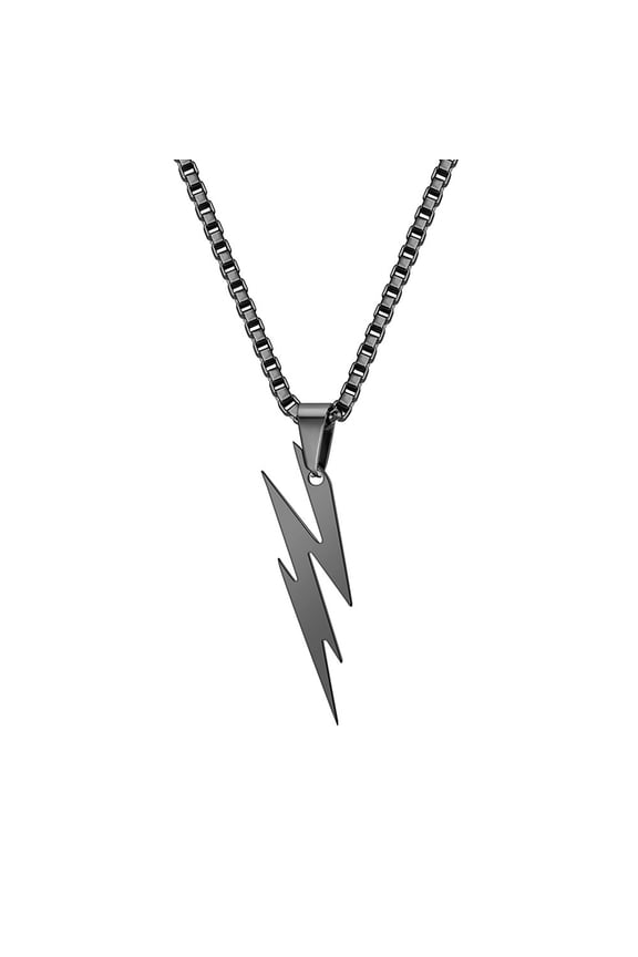 Men Pendant Necklace Unisex Chain Thunder Flash Shape Neck Decoration Hip Hop Style Geometric Men Necklace Adult Jewelry