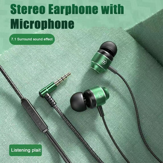 Lifetechs Metal In-ear Gaming Headset with Bass Microphone Volume Adjustable 3.5mm Plug Stereo Wired Earphone Universal for Computers And Mobile Phones