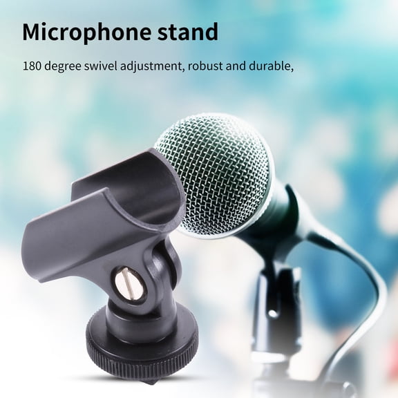 Lifetechs Microphone Holder 180 Degree Rotation Universal Lightweight Desktop Wireless Condenser Microphone Bracket with Hot Shoe for Meeting Room