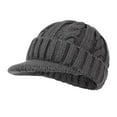 thumbnail image 1 of Lifetechs Mid-aged Men Knitted Hat Stretchy Short Brim Thickened Twisted Texture Ear Warm Daily Wear Cap Outdoor Headwear, 1 of 7
