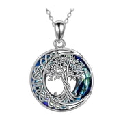 Lifetechs Pendant Necklace Tree of Life Faux Crystal Hollow Out Adjustable Chain Symbolizes Good Luck Health Growth Birthday Anniversary Gift Clavicle Necklace