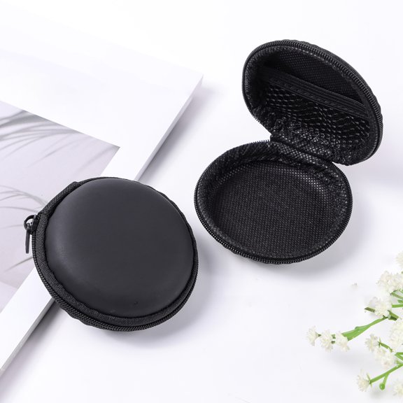 Lifetechs Portable Earphone Storage Case with Zipper Ear Bud Storage Box Headset Headphone Case Mini Data Cable Storage Pouch Outdoor Travel Earphone Accessories