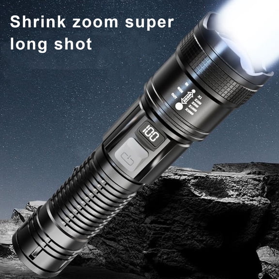Lifetechs Portable Flashlight Super Bright High Lumens Rechargeable Waterproof LED Flashlight Telescopic Zoom Camping Torchlight