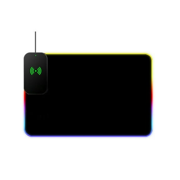 Lifetechs RGB Gaming Wireless Charging Mouse Pad with 14 Lighting Modes Non-Slip Base Surface Waterproof Mouse Pad Computer Keyboard Mat