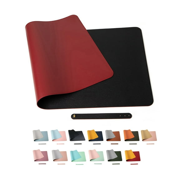Lifetechs Stain Resistant Mouse Pad Strap Design Faux Leather Decorative Smooth Surface Mouse Cushion for Home