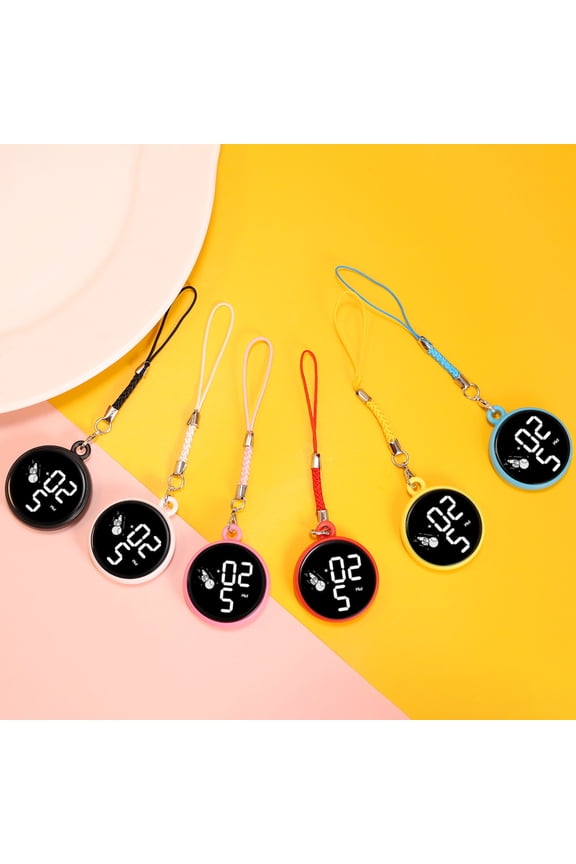 Student Pendant Watch Waterproof LED Digital Electronic Time Display Mirror Keychain with Hanging Rope Watch