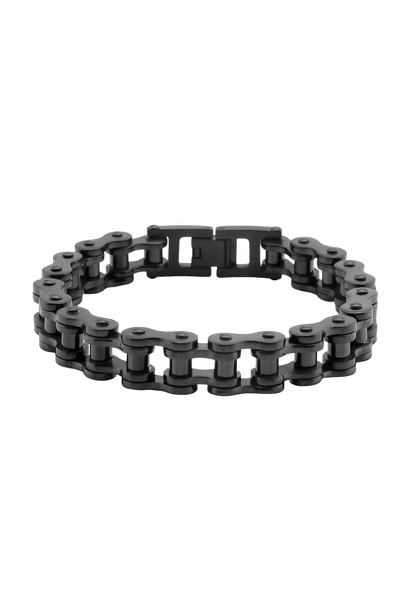 Unisex Bracelet Motorcycle Chain Design Stainless Steel Punk Hip-Hop Style Luster Smooth Wrist Bangle