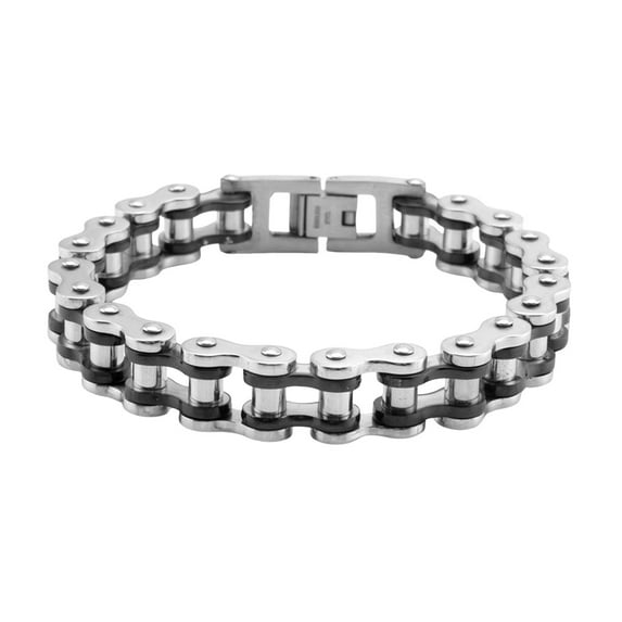 Lifetechs Unisex Bracelet Motorcycle Chain Design Stainless Steel Punk Hip-Hop Style Luster Smooth Wrist Bangle