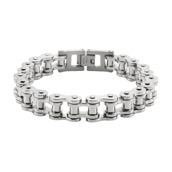 Lifetechs Unisex Bracelet Motorcycle Chain Design Stainless Steel Punk Hip-Hop Style Luster Smooth Wrist Bangle