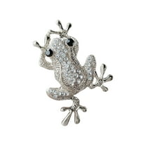 Lifetechs Unisex Brooch Frog Shape Alloy Rhinestone Decor Anti-slip Bag Coat Collar Hat Scarf Decoration Clothes Pin Party Prom Garment Jewelry
