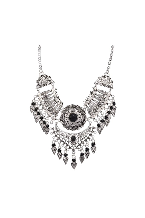 Vintage Boho Necklace for Women Choker Statement Necklace Bohemian Chunky Collar for Daily Wear Parties