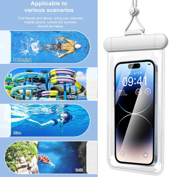 Lifetechs Waterproof Phone Pouch with Lanyard, Touchscreen Clear Leakproof Universal Beach Kayaking Swimming Floating Cell Phone Dry Bag Case Protector