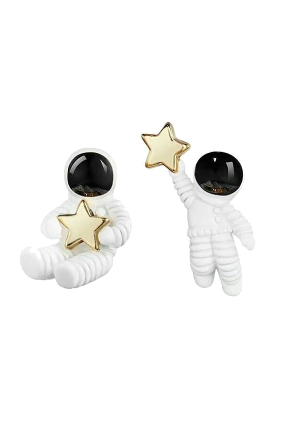 Women Asymmetric Star Spaceman Ear Studs Earrings Jewelry Party Gift