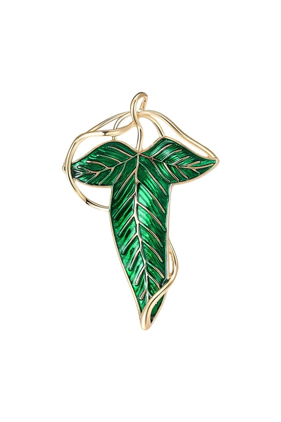 Women Brooch Leaf Shape Enamel Oil Dripping Plant Style Anti-slip Polished Coat Collar Bag Scarf Hat Decoration Clothes Pin Party Banquet Clothing Jewelry