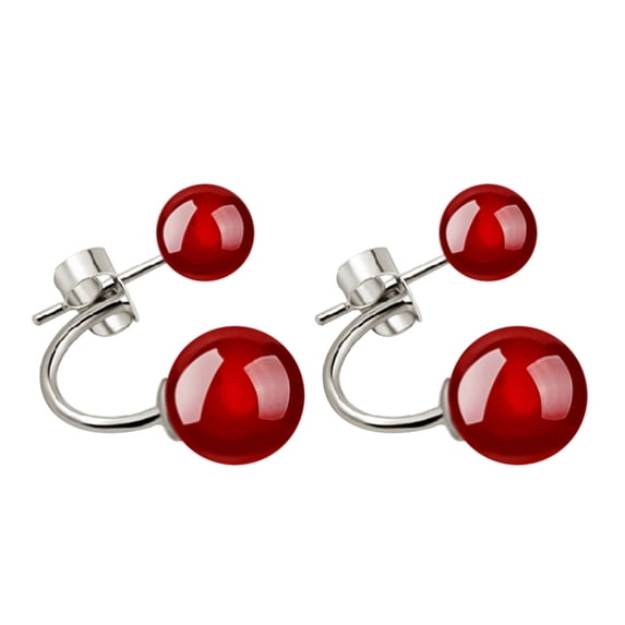 Lifetechs Women Double Sided Faux Agate Ear Jacket Earrings Party Jewelry Gift