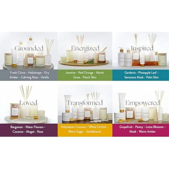 Lifetherapy Grounded Reed Diffuser, 8 oz - Inspiring Fragrance Scent, Natural Essential Oils, Ideal for Home or Office