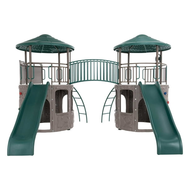 Lifetime 10.75 foot Children's Double Adventure Tower Playset, Green