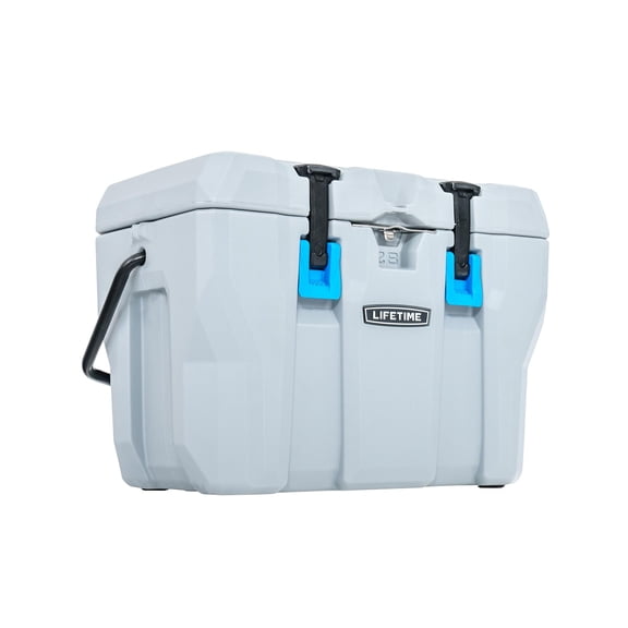 Lifetime 28 qt Bear-Resistant Camping Cooler, Premium High Performance, Ice Retention, Hard Cooler, 20 Can Capacity, Boulder Gray (91289)