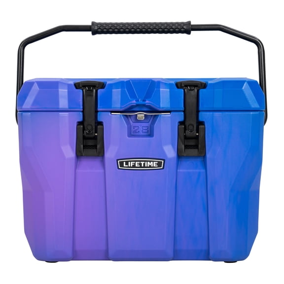 Lifetime 28 qt Bear-Resistant Camping Cooler, Premium High Performance, Ice Retention, Hard Cooler, 20 Can Capacity, Twilight Fusion (91446)