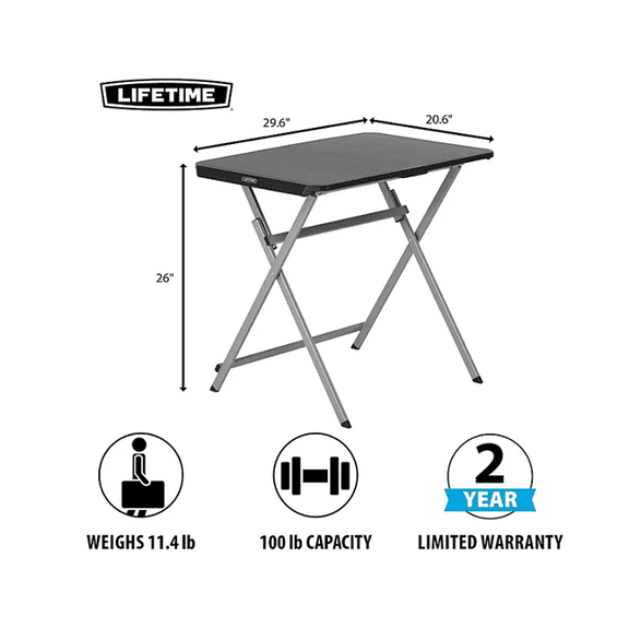Lifetime 30" Light Commercial Table, Black FREE shipping