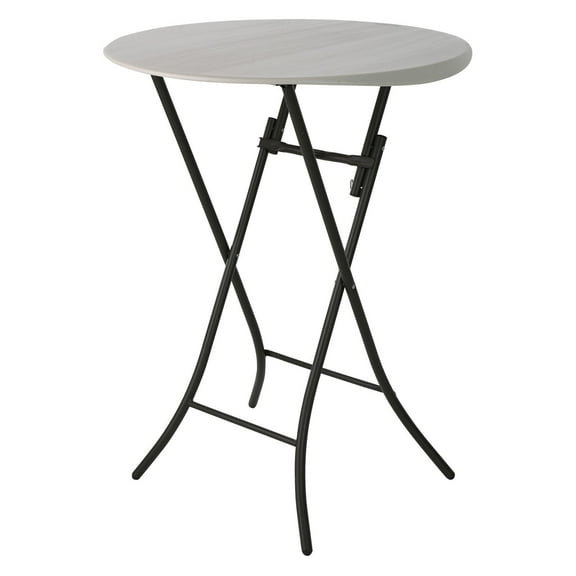 Lifetime 33-Inch Round Bistro Table with UV-Protected HDPE Top, Powder-Coated Steel Frame, Indoor/Outdoor Light Commercial Use, Almond