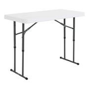 Lifetime 4 Foot Adjustable Rectangle Folding Table, Indoor/Outdoor Commercial Grade, White Granite (80160)